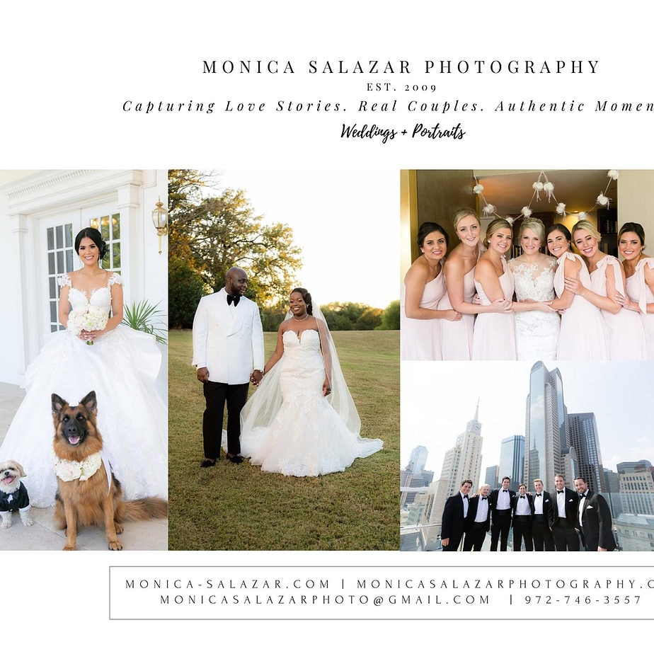 Dallas wedding photography. Collage of weddings, bridal portraits, and engagement sessions.