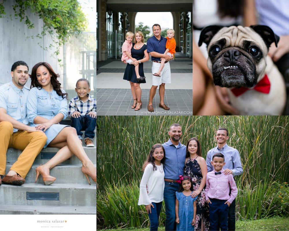 Outdoor family portraits in Dallas and Fort Worth, TX. Dallas Arts District, TCU Campus, and Arlington Hall. All mini sessions for family photos.