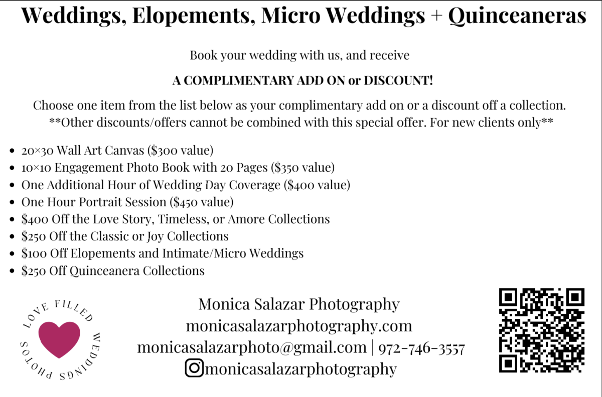 Dallas Fort Worth wedding photographers special offers for bridal shows. Huge savings and discounts for all engaged couples! 